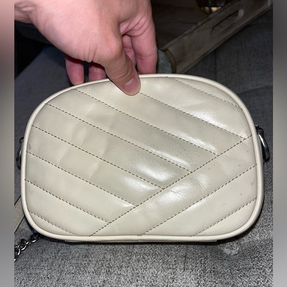 Tory Burch Cream Chevron Kira Handbag - Picture 2 of 4